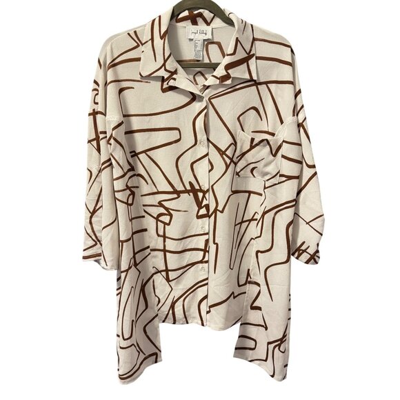 Joseph Ribkoff Abstract Print Button-Up Shirt Size M tunic - Picture 10 of 12